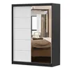 Schwebetürenschran Kleiderschrank 150 cm Schwarz/Weiß mit Produktbild-Vorschau 3