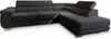 A dark gray sectional sofa with adjustable headrests is shown against a white background. Produktbild-Vorschau