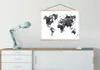 MuchoWow® Textilposter Weltkarte - Aquarell - Schwarz - Produktbild-Vorschau 3