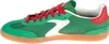 A side view of a single green sneaker with red laces and red accents on the heel. Produktbild-Vorschau