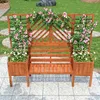 MERAX Pflanzkübel mit 2 Blumenkasten, Spalier und Sitz (1 Produktbild-Vorschau 3