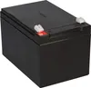 A black battery with red and white connectors on top, shown from a slightly elevated angle. Voir les images du produit