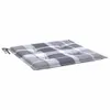 A single chair cushion with a gray and white checkered pattern is shown against a white background. Produktbild-Vorschau