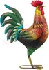 Bunte Hahn Figur Metall 39cm bunte Vogelfigur Gartenfigur Produktbild-Vorschau 2