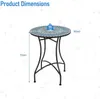 A round mosaic table with metal legs, shown with dimensions and weight capacity indicated. Produktbild-Vorschau