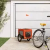 vidaXL Fahrradanhänger Hunde Orange und Schwarz Produktbild-Vorschau 2