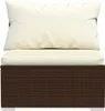 vidaXL 3-Sitzer-Sofa mit Kissen Braun Poly Rattan Produktbild-Vorschau 4