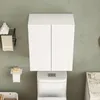 Meuble de salle de bain blanc moderne à deux portes avec Voir les images du produit 8