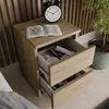 sada 2 nočních stolků - 28x30 cm - černá s dubem - matná - Náhled obrázku produktu 4