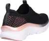 A side view of a black and rose gold Skechers sneaker against a white background. Náhled obrázku produktu