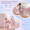 COSTWAY Kinder Schminktisch, 2 in 1 Frisiertisch mit Produktbild-Vorschau 5