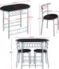 A diagram showing the dimensions of a dining set with a table and two chairs. Podgląd zdjęcia produktu