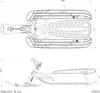 Technical drawing of a STIGA Snow Racer Graphite Grey with dimensions and weight indicated. Podgląd zdjęcia produktu