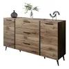 Komoda ONYX LOFT na nožičkách Flagstaff Oak Čierne úchyty Náhľad obrázku produktu 3