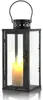 Laterne schwarz Metall Glas wetterbeständig 24 cm hoch für Garten Friedhof Anteprima dell’immagine prodotto