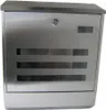 A stainless steel mailbox with three horizontal windows and a newspaper holder. Produktbild-Vorschau