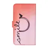 A pink and red gradient phone case with the word "smile" written on it. Produktbild-Vorschau