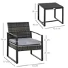 Ensemble de jardin Outsunny en polyrotin, 3 pièces. Voir les images du produit 3