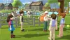 A group of cartoon characters standing in a farmyard with cows in the background. Produktbild-Vorschau