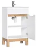 Badezimmerschrank 50 Cm Weiß Glänzend Eiche 1 Tür Für Produktbild-Vorschau 2