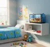 A child's bedroom with a bed, toys, and a decorative aquarium. Náhľad obrázku produktu
