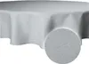 Tischdecke rund 220 cm Ø silber beschichtet Leinenoptik Produktbild-Vorschau 2