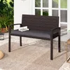 COSTWAY Polyrattan Gartenbank mit Sitzkissen, Balkontank Produktbild-Vorschau 2