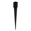A black metal ground spike for a fence post. Voir les images du produit