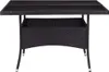 vidaXL Garten-Esstisch Schwarz Poly Rattan und Glas Produktbild-Vorschau 1
