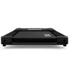 A black treadmill is shown from a front, slightly elevated angle against a white background. Podgląd zdjęcia produktu