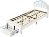 CDGlobal Polsterbett 90x200cm mit Steckdosen, Jugendbett Produktbild-Vorschau 6