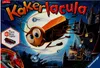 The image is the box art for a board game called Kakerlacula, featuring a cartoon cockroach character flying in front of a moon and a spooky castle. Children are depicted on the castle ramparts. Podgląd zdjęcia produktu
