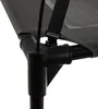 A close-up view of the corner of a dog bed frame, showing the black metal tubing and the gray mesh fabric. Produktbild-Vorschau
