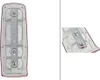 The back of a red and white vehicle tail light assembly is shown, with a close-up inset of the mounting mechanism. Anteprima dell’immagine prodotto