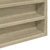 A close-up view of the shelves of a wooden cabinet. Podgląd zdjęcia produktu
