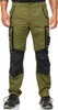 A person wearing green work pants with black accents. Produktbild-Vorschau