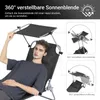 SoBuy Sonnenliege mit Sonnendach und Kopfkissen Auflage Produktbild-Vorschau 3