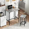 A home office setup with a desk, chair, and filing cabinet. Produktbild-Vorschau