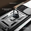 A close-up view of a phone case with a ring holder and camera cover. Produktbild-Vorschau