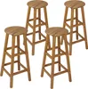 CASARIA® Set di 4 Sgabelli da Bar in Legno D'acacia Altezza Anteprima dell’immagine prodotto 10
