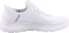 A white Skechers Slip-Ins Summits High Range Trainer is shown from the side against a white background. Produktbild-Vorschau