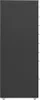 A full-length, side view of a dark gray filing cabinet with wheels. Náhled obrázku produktu
