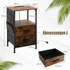A product image showing a nightstand with dimensions and a separate drawer with its dimensions. Produktbild-Vorschau