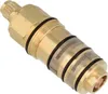 A close-up studio shot of a brass valve cartridge with black O-rings and a mesh filter. Produktbild-Vorschau