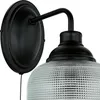 Wandlampe mit Schalter Metall Rauchglas H: 24,5 cm Schwarz Produktbild-Vorschau 4