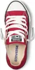 A top-down view of a red Converse Chuck Taylor All Star sneaker. Voir les images du produit