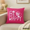 Huuraa Kissenbezug Be Happy Biene 40x40cm Fuchsia Baumwolle Produktbild-Vorschau 2
