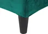 A close-up view of the leg and corner of a green velvet bed frame. Náhľad obrázku produktu