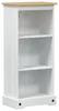 vidaXL Knižnica Biela 46 x 29 x 100 cm Masívne borovicové Náhľad obrázku produktu 1