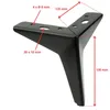 A black metal furniture leg with measurement annotations. Produktbild-Vorschau